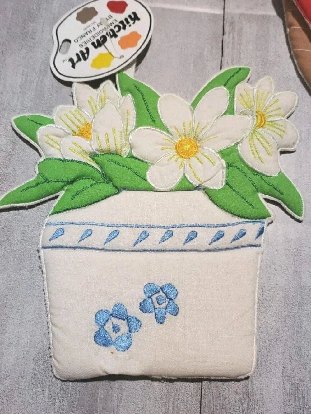 Vtg Jay Franco Kitchen Art Embroidered Shaped Pot Holders Decor Set Of 3 NWT